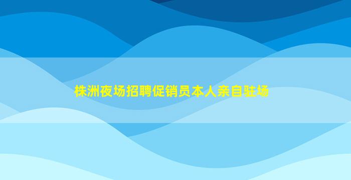 株洲夜场招聘促销员本人亲自驻场